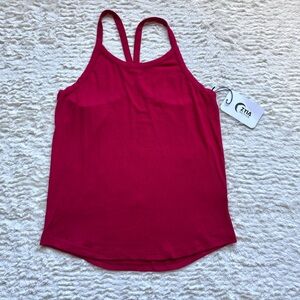 NWT ZYIA Active Ribbed Daphne Tank Top S Red Racer Back Activewear Athleisure
